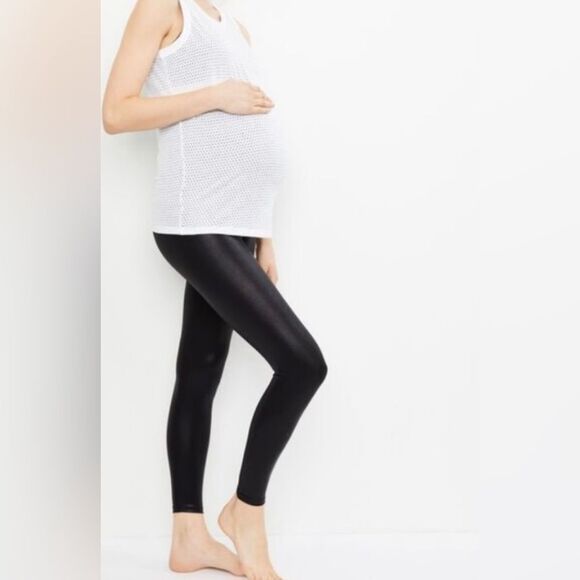 Beyond the Bump Coated Maternity Leggings in Black Size S - Picture 2 of 13